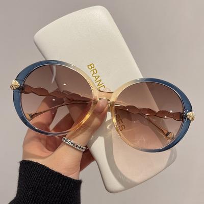 Neue Vintage Runde Sonnenbrille Farbverlauf Bunte Trendy Mode Frauen Weibliche Brillen Luxus Marke Designer Shades für Damen