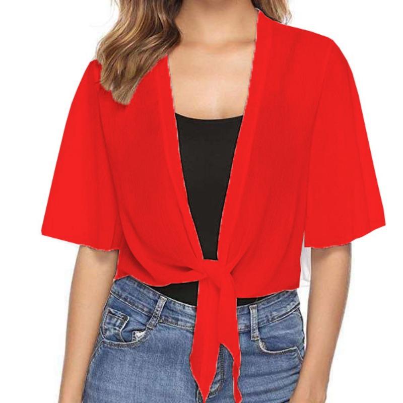 Summer Fashion Short Sleeve Women Shirt V Neck Solid Color Chiffon Blouse Casual Loose Simple Elegant Short Tops Women's Clothing