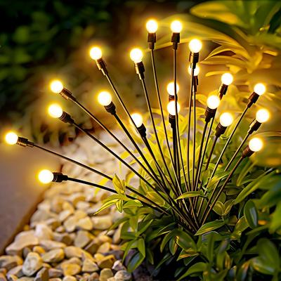 Upgraded Solar Garden Lights, 8 LED Firefly Garden Lights, Solar Lights for Outside Sway By Wind, Outdoor for Yard, Pathway, Patio Decor