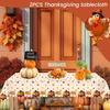 2PCS Thanksgiving Turkey Tablecloth Set, Disposable Plastic Rectangle Table Cover for Holiday Dining Decor, Festive Autumn Leaves Fall Theme, 54" X