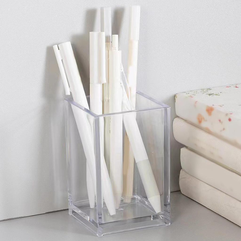 Stolní akrylový držák na pera Průhledný Velkokapacitní Organizér pro uložení štětců na make-up pro kosmetiku