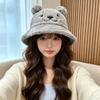 Autumn and Winter Rabbit Plush Fisherman Hat Bear Ears Female Fashion Versatile Face Cute Wind Warm Basin Hat