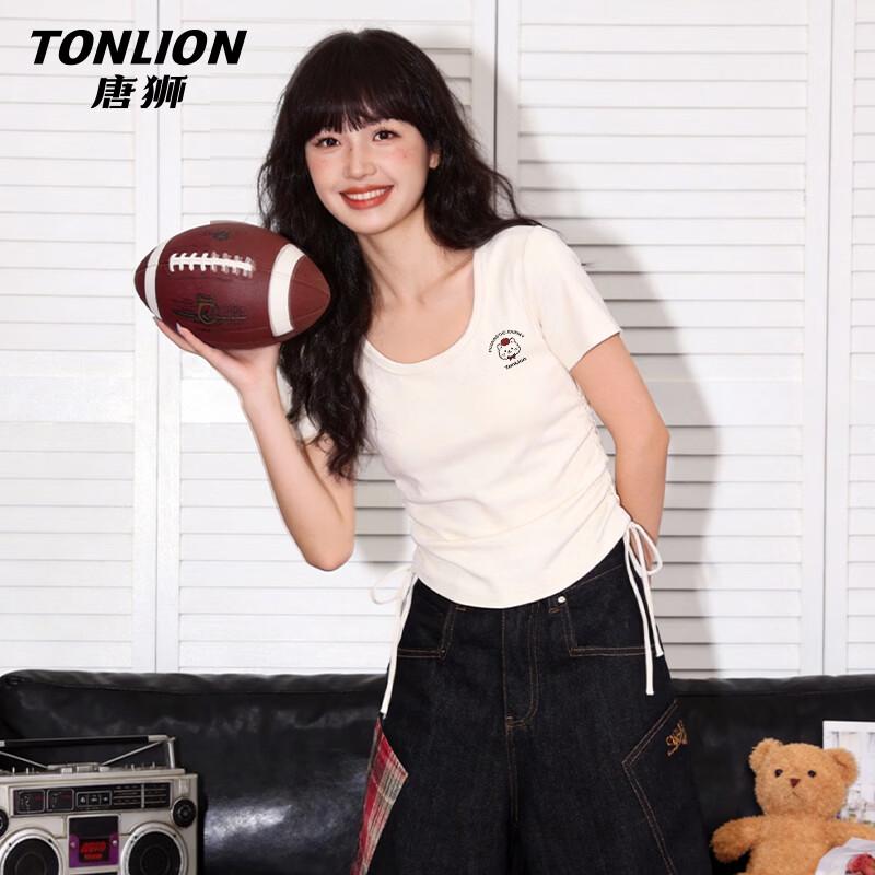 TonLion 2026 New Slim Fit U-Neck Cropped T-Shirt S