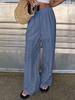 Lady's Summer Open-work Embroidered Casual Stretch Waist Pants