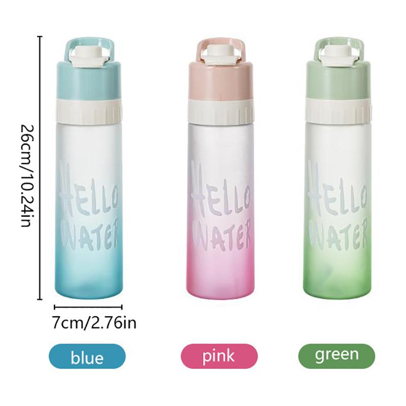 650Ml Spray Water Bottle Outdoor Sports Fitness Water Cup Large Capacity Portable Water Bottle Jet Water Spray Cup