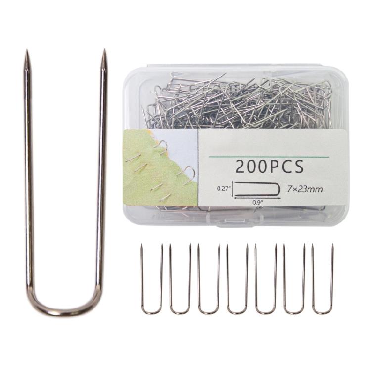 100/200Pcs Double Blocking Pin Straight Pins Fork Pin Needlecraft Pin for Sewing Fabric Quilting Project Jewelry Display