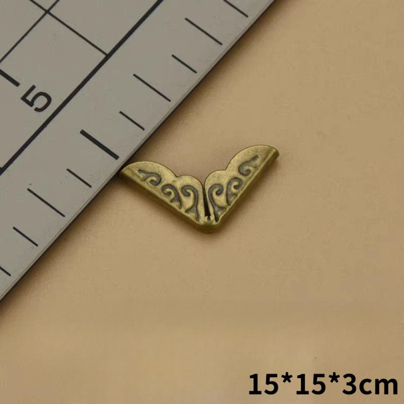 Antique Bronze Cross-Stitch Corner Protectors – DIY Scrapbooking Embellishments for Cards & Photo Albums, Vintage Floral Paper