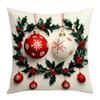 Christmas Tree Pattern Christmas Cushion Cover Plush Throw Pillow Cover  Holiday Decor