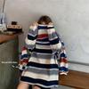 Damen Langarmshirt mit Regenbogenstreifen - Herbst Koreanische Lockere Passform 2022