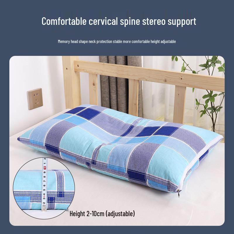 Buckwheat Hull Pillow - Pure Cotton Cover, Firm Support for Dormitory or Home Use