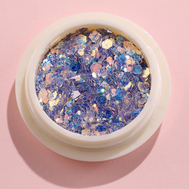 8 färger Nail Glitter Set Puder Nail Pigment DIY Flake Nail Art Dust Glitter Powder Mermaid Sequis