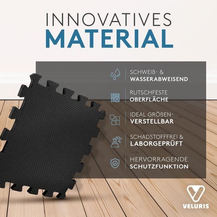 Tapis de protection du sol - Fitness - Rectangulaire - Noir - Mixte - Adulte