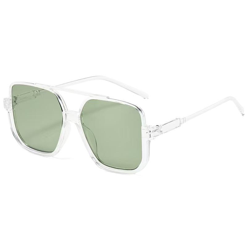 Double beam square sunglasses men's and women's fashion street shot UV-proof sunglasses trendy fashion atmospheric sun sunglasses