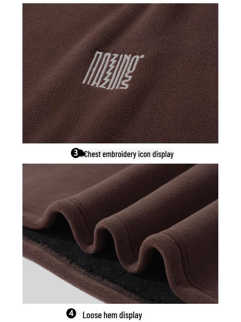 Herren Winter Hoodie aus Korallenfleece in Übergröße - Superdick, Mit Fleece gefüttert, Rundhals, Warm, Passt bis 350 Jin.