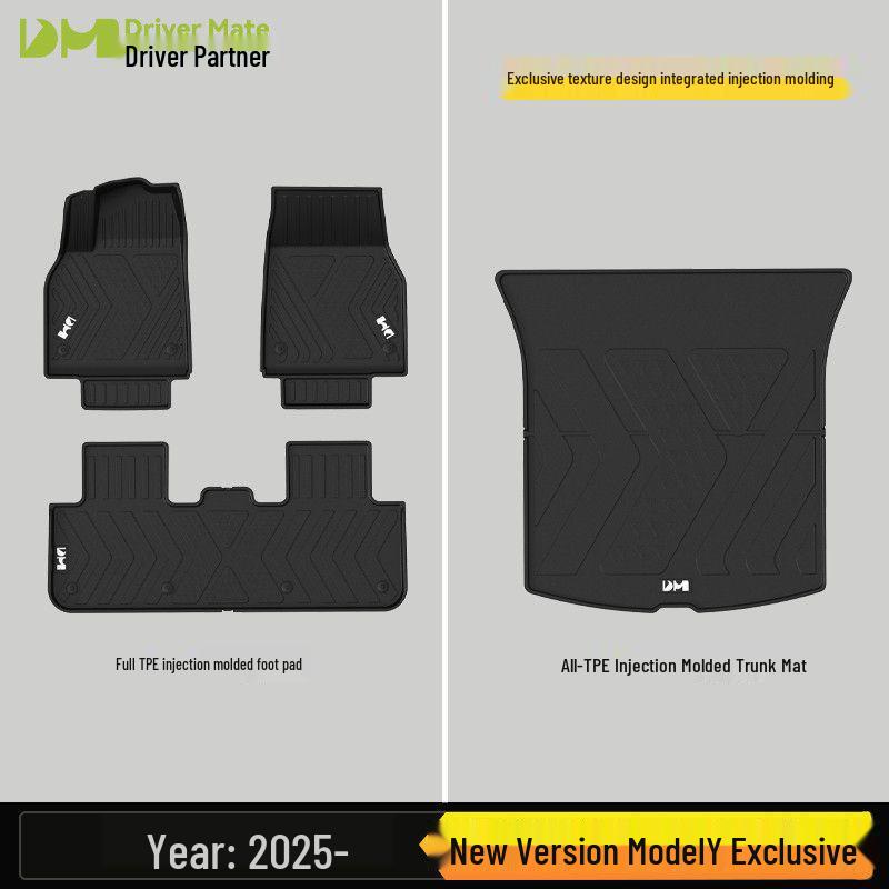 DM All TPE Floor Mats for 2025 Tesla Model Y Refresh