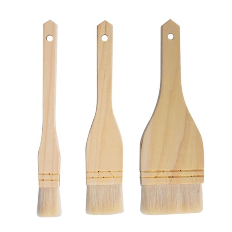 

3Pcs Wood Handle Baking Brushes Barbecue Oil Brushes Kitchen Cooking Tools for Butter, Cookie, Oil, Bread, Frosting 1