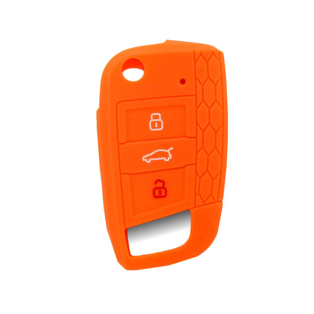 For Volkswagen GTI Folding 3-button Silicone Key Bag and New Passat Honeycomb Soft Rubber Car Remote Control Protective Cover