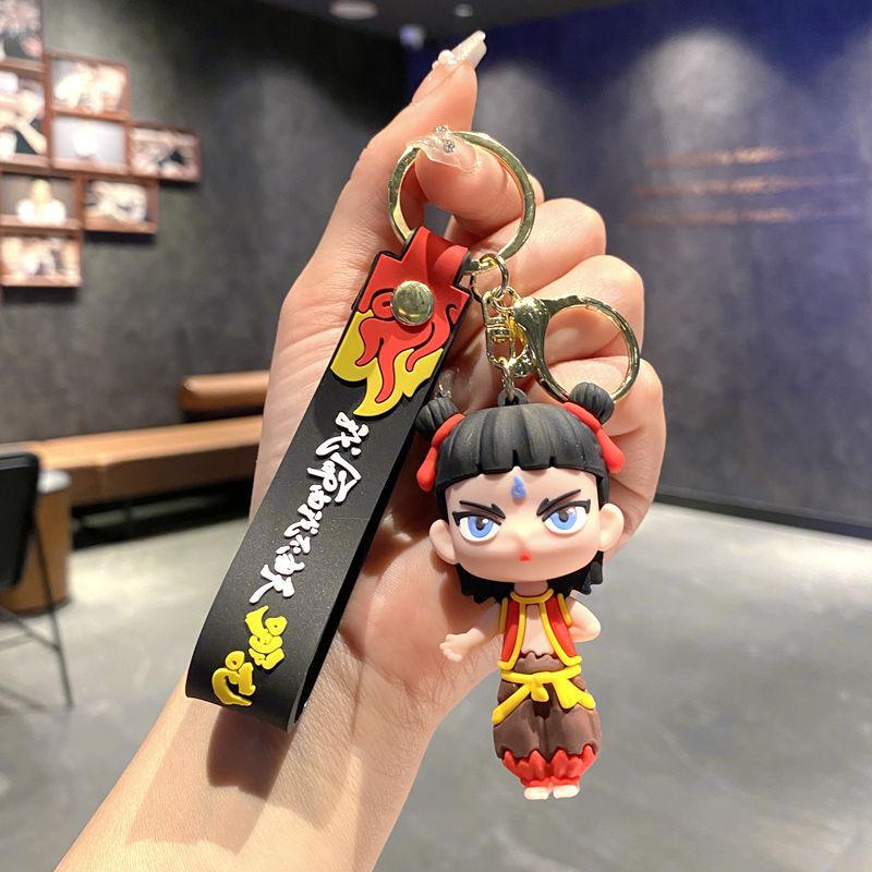 Nezha 2 Devil Child Is Born In The World, Cartoon 3D Three-Dimensional Keychain Pendant Aobing Bag Pendant Small Gift