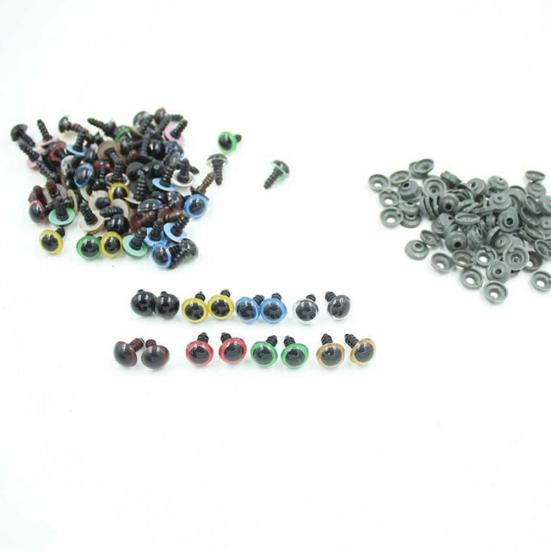 100 vnt. 12 mm plastikinės saugos akys „pasidaryk pats“ lėlėms, lėlių lėlių amatai, pliušiniai gyvūnai žaislai