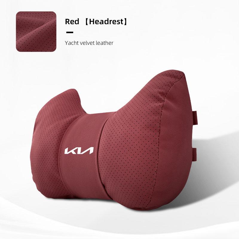 AHU1 Car Seat Soft Headrest Suede Neck Pillow Waist Cushioning For KIA K5 Sorento Ceed Sportage Carnival Stinger Forte Niro Cadenza