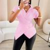 Women's Casual, Stylish, And Versatile Striped Short-sleeved Shirt