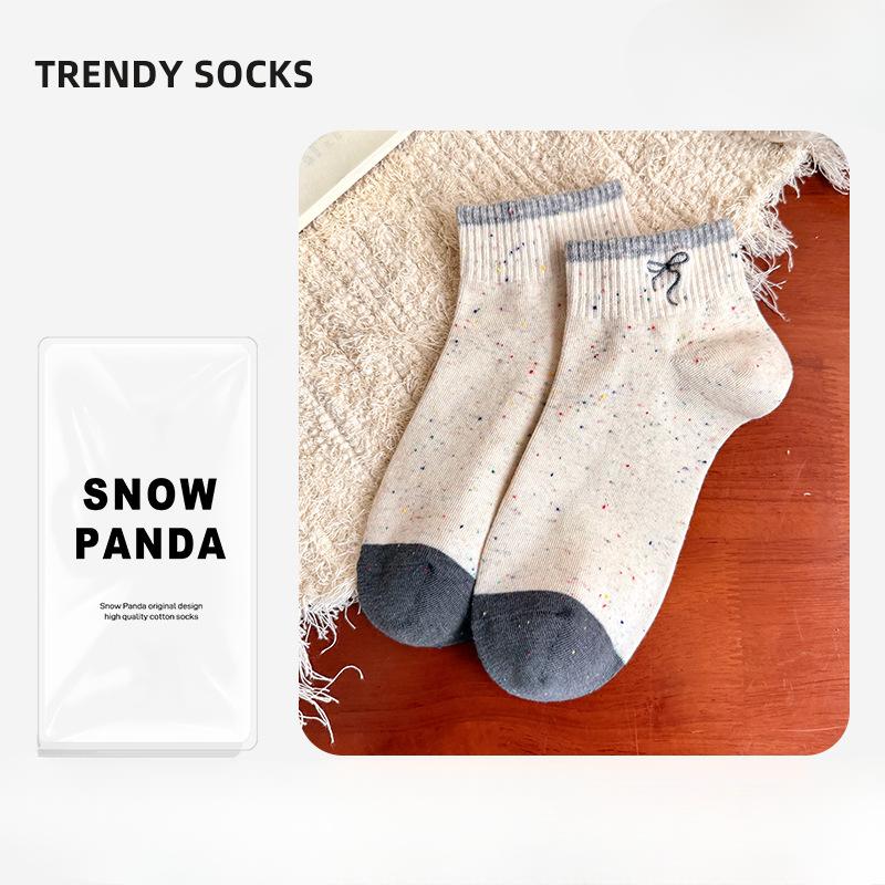 Women's Summer Thin New Low Top Sweat Absorbing Stripe Cute Short Tube Boat Socks