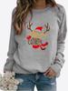 Women Winter Long Sleeved Casual Round Neck Black Cats Printed Loose Sweatshirt Tops & Blouses Plus Size T-shirts