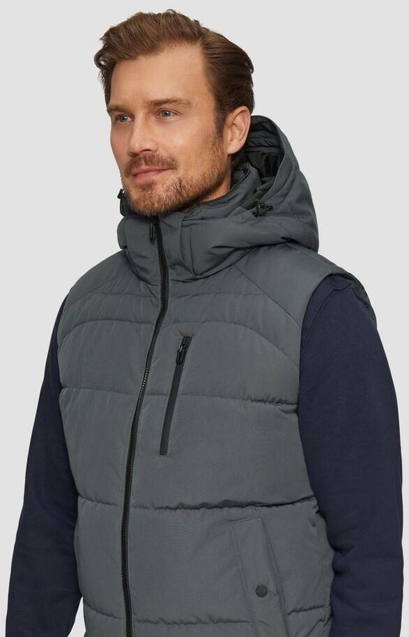 Зимняя куртка s.Oliver Теплая стеганая жилетка с отстегивающимся капюшоном (2150478) серый