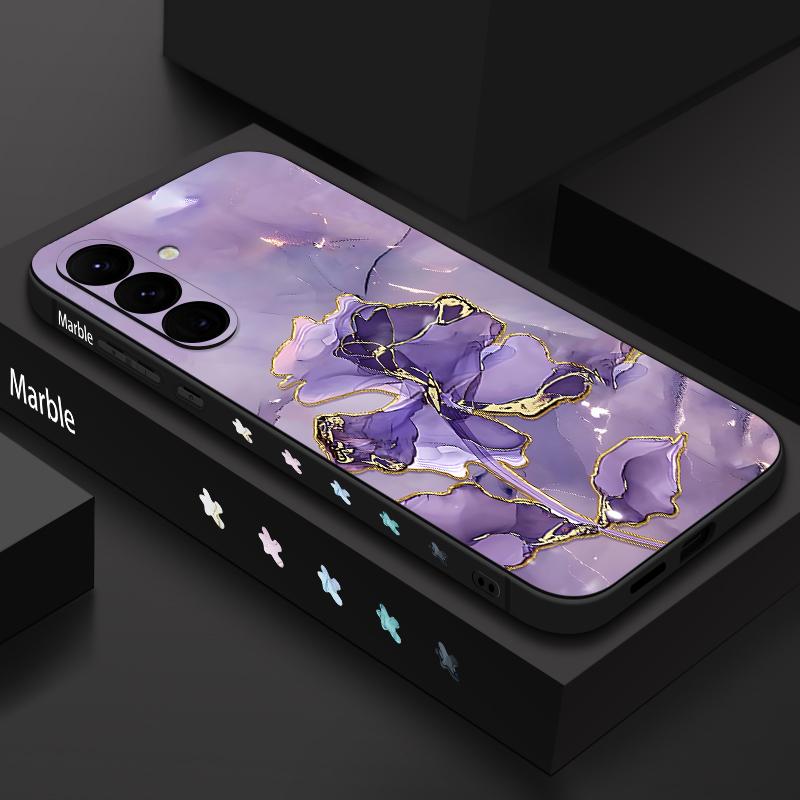 Golden Marble Pattern Case For Samsung Galaxy S26 S25 Ultra S24 S23 S22 Plus S21 FE A15 A16 A17 A35 A36 A54 A55 A56 5G Soft Cover