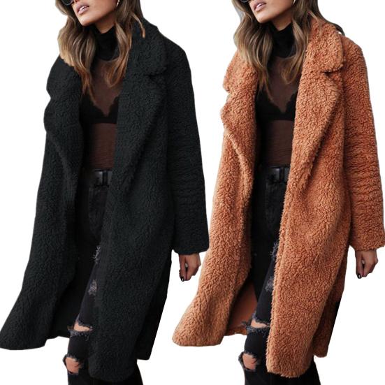 Damen Oversize-Mantel Einfarbig Einreihig Herbst Winter Dicke Knöpfe Übermantel für das Büro