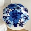 1pc Blue Floral Print Automatic Folding Umbrella, Portable Collapsible Design, 8-Rib Iron Frame, Outdoor Accessory Yy250905093
