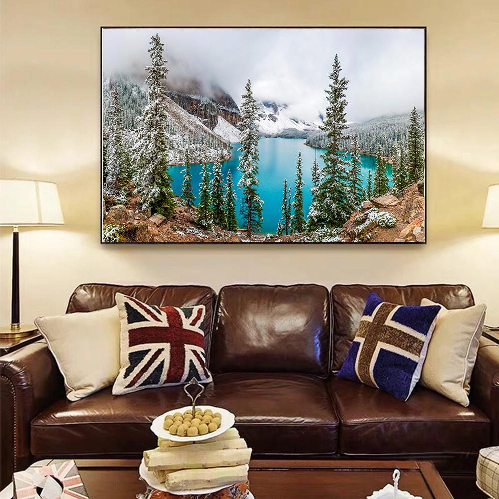 Canvas Schilderij Sneeuwberg Landschap Canvas Prints Kunst Canvas Muurkunst Poster Muurkunst Afbeeldingen Woonkamer Huis Decoratie Cuadros