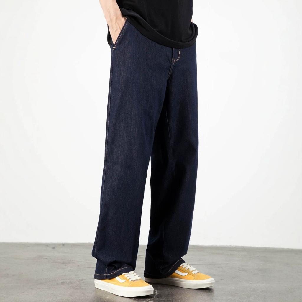 Primary Color Jeans Men's Straight Loose Trendy Brand Casual Wide Legs Large Size New Pants Summer Thin