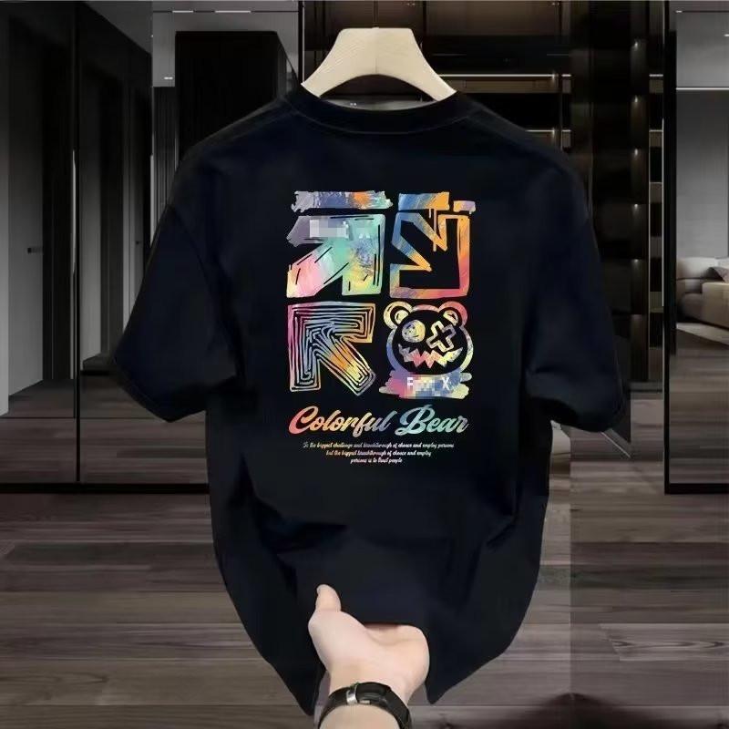 Men s Trendy Heavyweight Cotton Printed Short Sleeve T-shirt - 2025 Summer Edition S