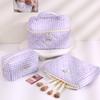 "Large Capacity Cherry Cat Quilted Cosmetic Bag – Cute & High-Value for Students"