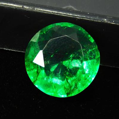 Natural Colombian Emerald Round Cut 7 Ct Green CERTIFIED Loose Gemstone