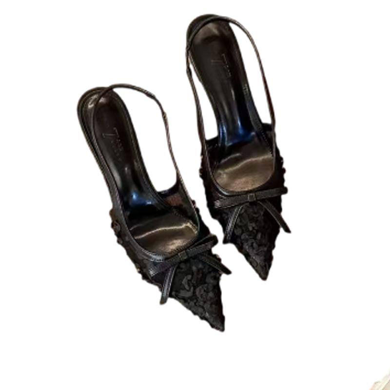Fashion Pointed Toe Women Sandals Summer High Heels Elegant Shoes Mesh Lace Fashion Pumps 2025 New Trend Designer Dress Zapatos De Mujer