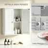 Bathroom Wall Cabinet, Hanging Storage Unit, 2 Louvered Doors, Adjustable Shelf, White