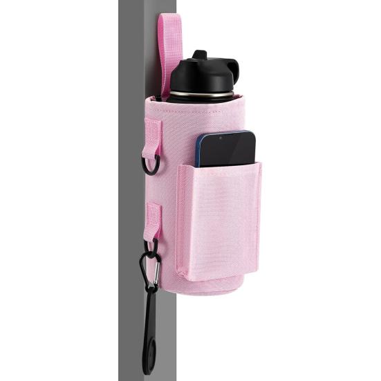 Magnetic Gym Water Bag with Phone Pockets Shoulder Strap Fitness Sports Water Bottle Sleeve Tumbler Carrier Holder Workout Essential