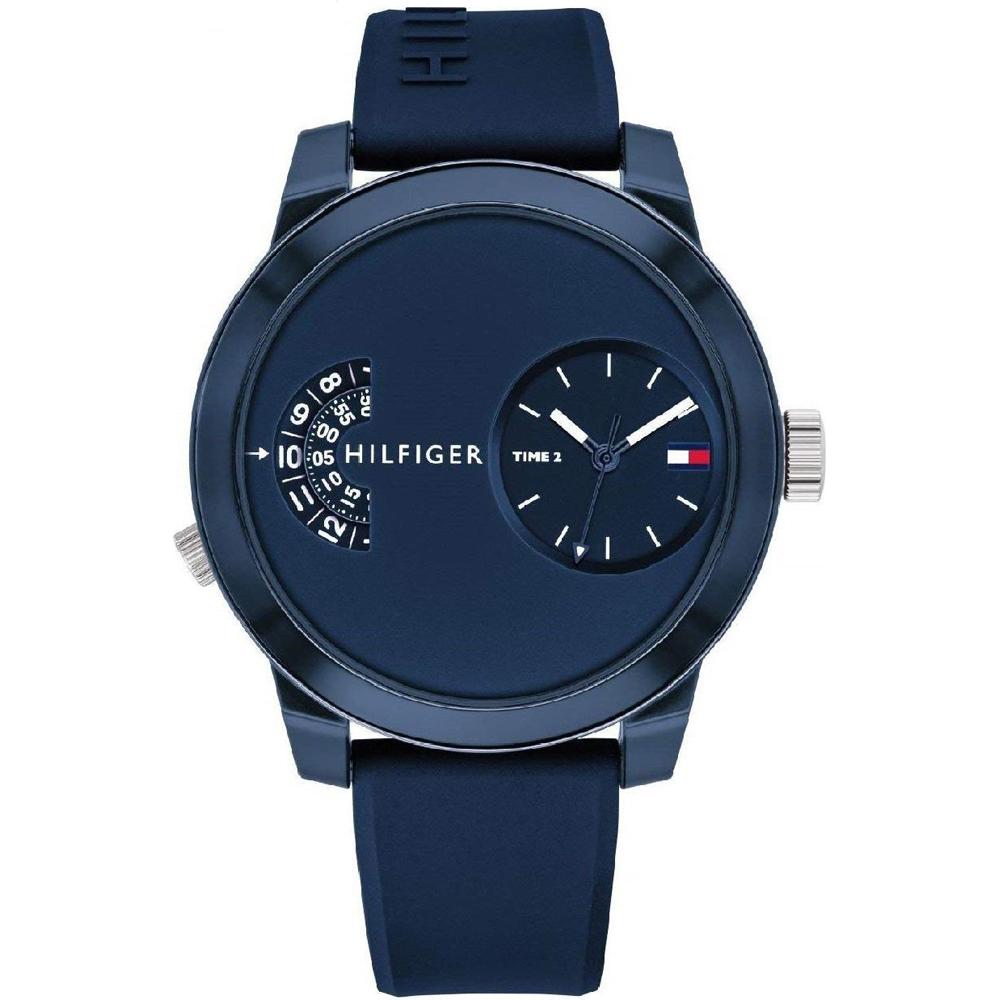 Tommy Hilfiger Denim Blue Silicone/Rubber Strap Men s Quartz Watch 1791556 синий