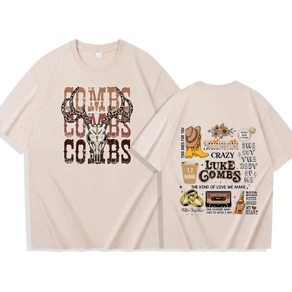 Western Luke Combs Country Music T-Shirts Man Woman Harajuku O-Neck Short Sleeve Anime Shirts Fans Gift
