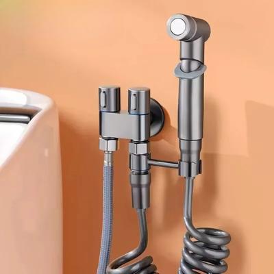 1PC Handheld Bidet Sprayer Toilet Bidet Toilet Sprayer Set Spray Water Bathroom Shower Double Outlet Angle Valve Toilet Accessories