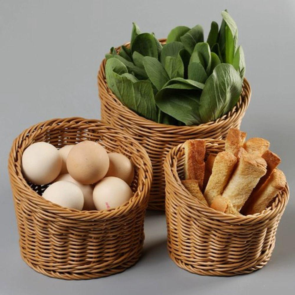 Household Imitation Rattan Wicker Basket  Restaurant Serving Tabletop Display