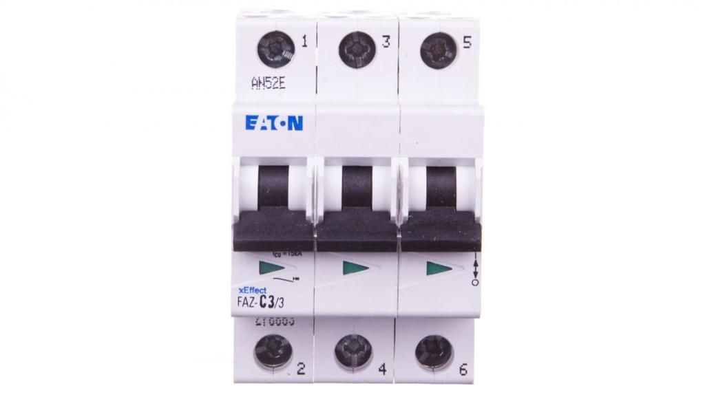 Circuit breaker 3P C 3A 15kA AC FAZ C3/3 278863