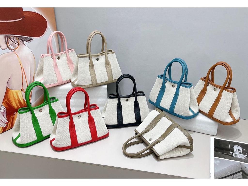 2024 Large Capacity Canvas and Cowhide Tote Bag for Women