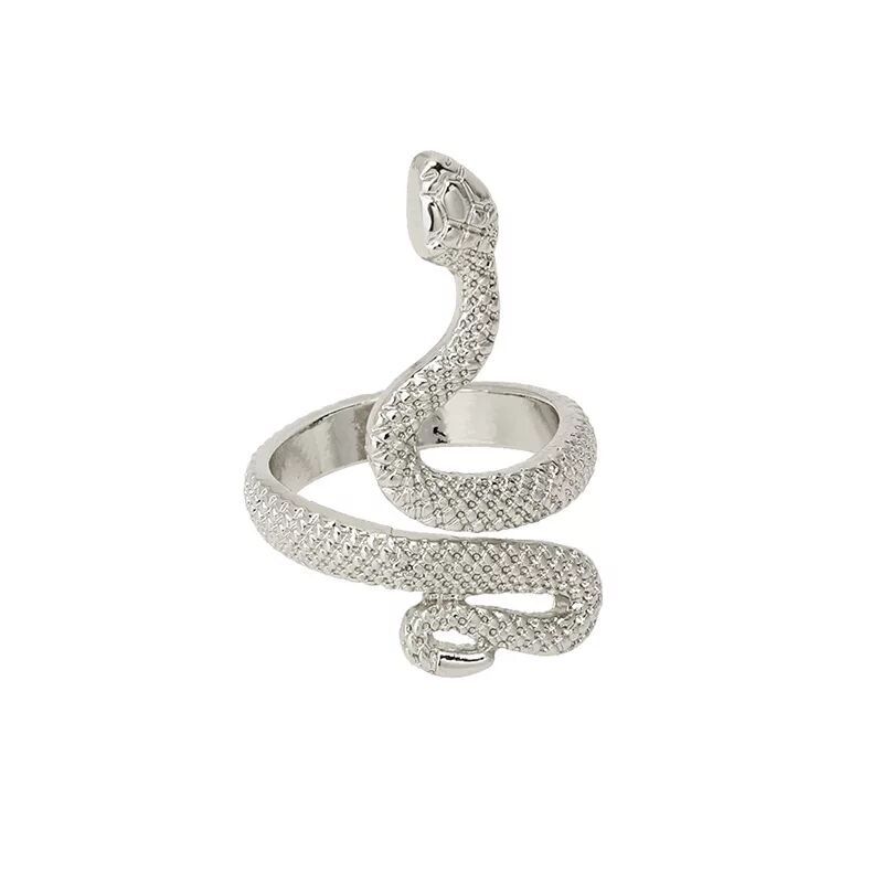 Vintage Punk Snake Shape Ring for Men Women Korean Elegant Opening Adjustable Crystal Rings Weddings Party Zircon
