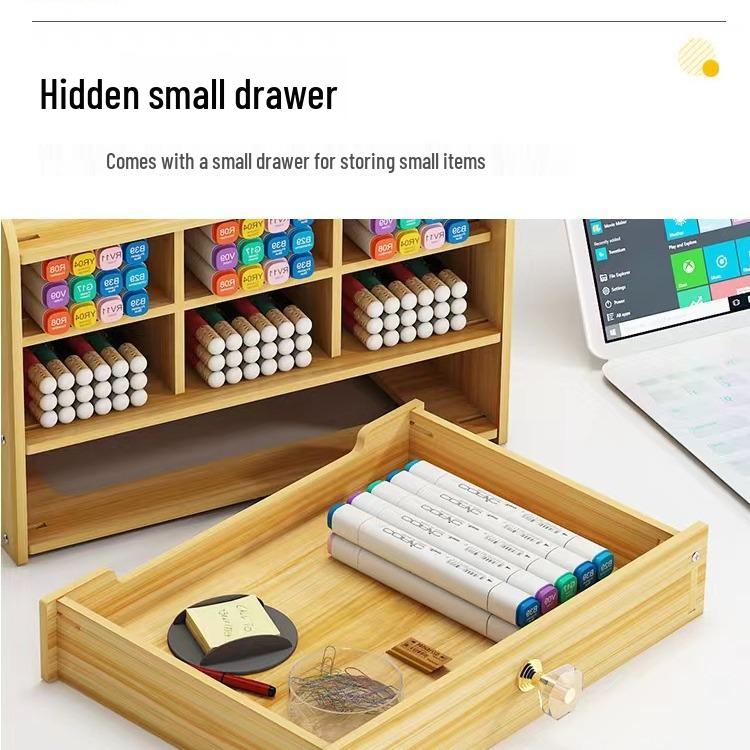 Nordic Style Wooden Desktop Storage Box and Pen Holder