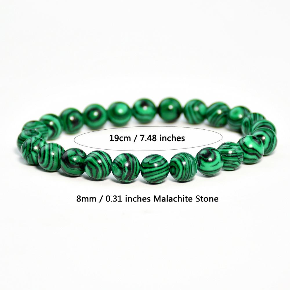 Natural Green Malachite Stone Bracelet 6/8/10mm Handmade Round Beads Bracelets Couple Energy Yoga Bracelet Men Women Jewelry Top