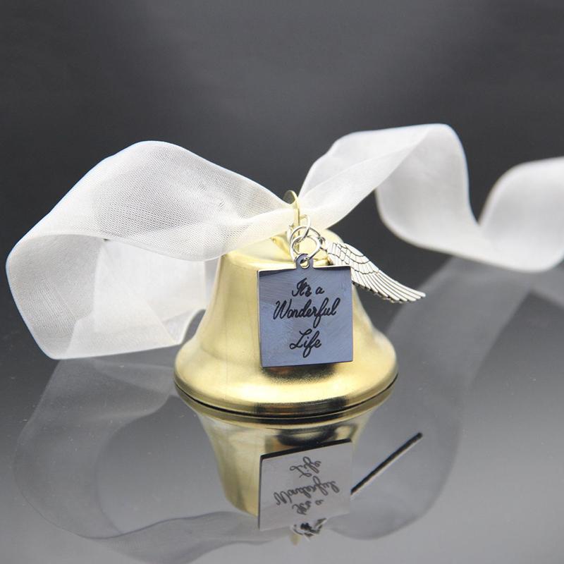 WTEMPO Sinos decorativos de asas de anjo de Natal, sinos de vento delicados, sons suaves e construção de metal durável para decorações de árvores de Natal