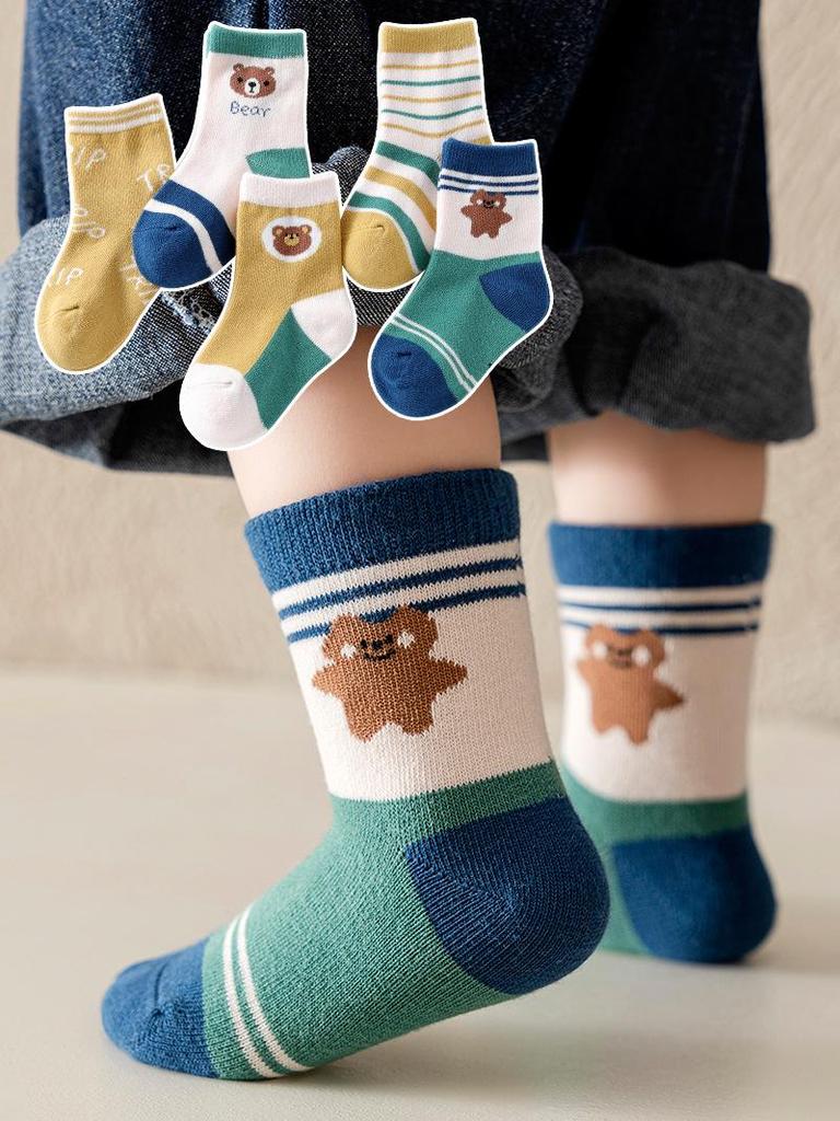 Autumn Cartoon Socks for Kids - Class A Boys & Girls Baby Socks for Fall/Winter